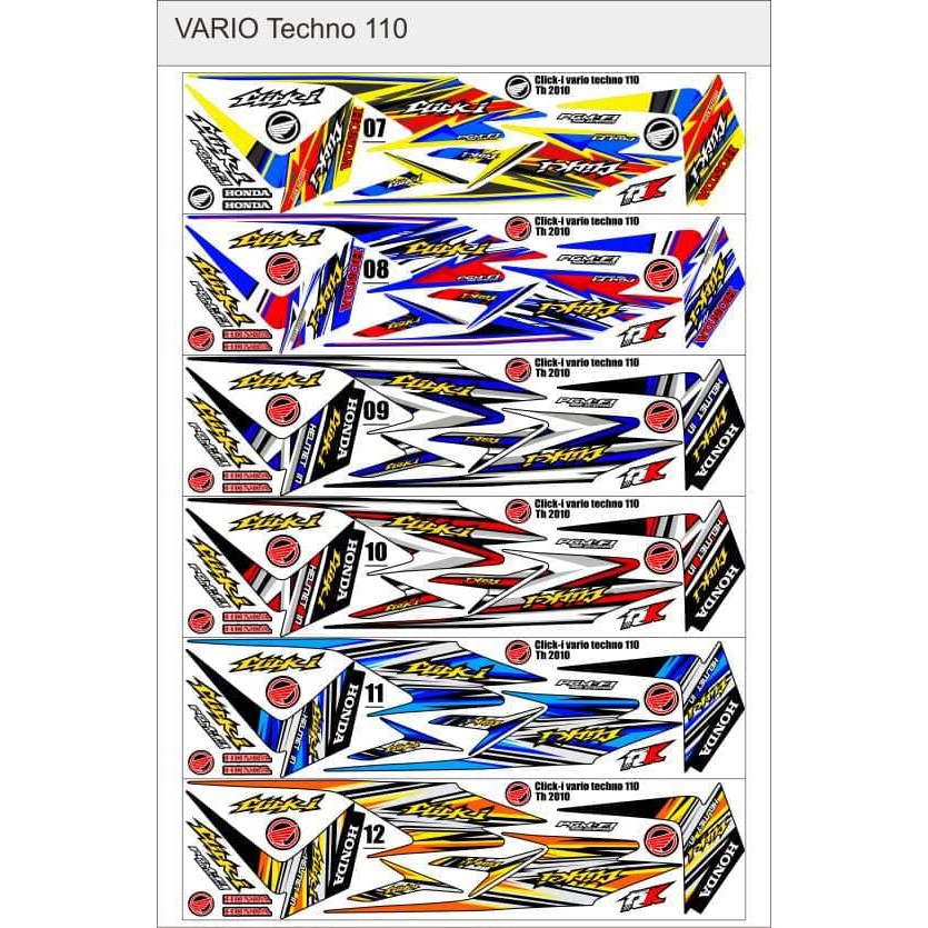 Sticker / Striping Variasi Thailand Vario 110 Techno/Cbs Karbu f1369