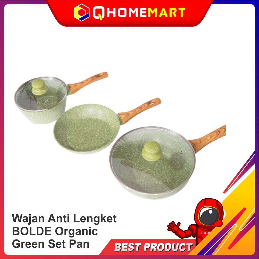 Wajan Anti Lengket BOLDE Organic Green Set Pan