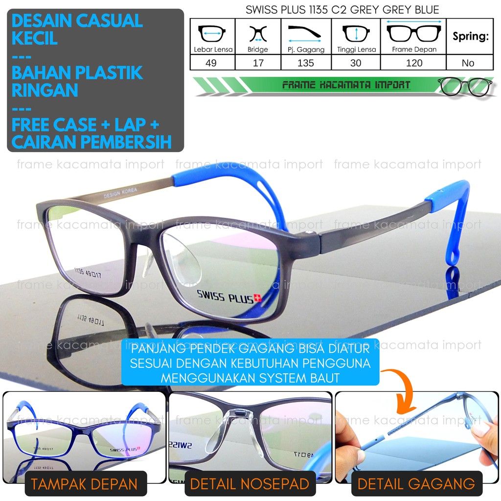 Frame Kacamata Minus Pria Wanita Ukuran Kecil