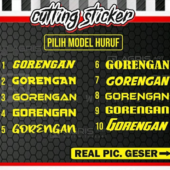 Custom Tulisan buat Gerobak/Kaca, Custom stiker Nama buat di Kaca/Gerobak Dagangan