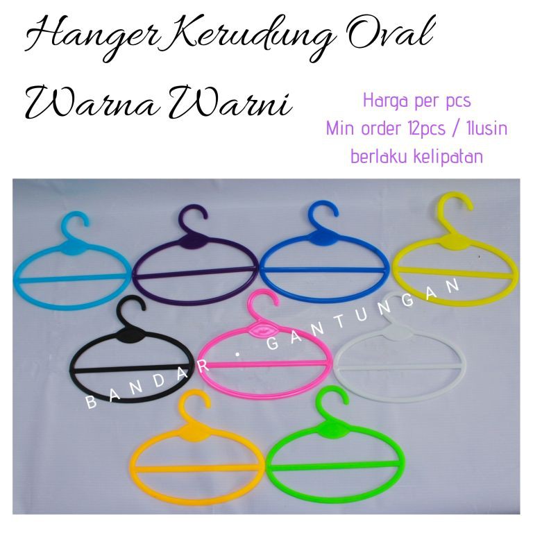 Hanger Gantungan Jilbab Display Hijab/Kerudung Segiempat Pasmina Oval/Bulat Mini Hanger Syal-BH