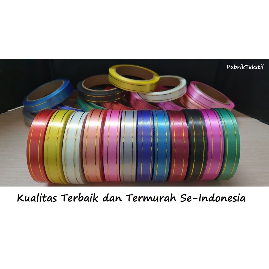 

Pita Kado List Gold 2cm NON-Mer / Pita Jepang List Gold 3/4" / Pita Kertas 18mm/ Pita Plastik PP POLOS / Pita Kado Warna - Warni / Pita Jepang Warna-Warni / Pita Kado TERMURAH / Pita Jepang TANPA MERK