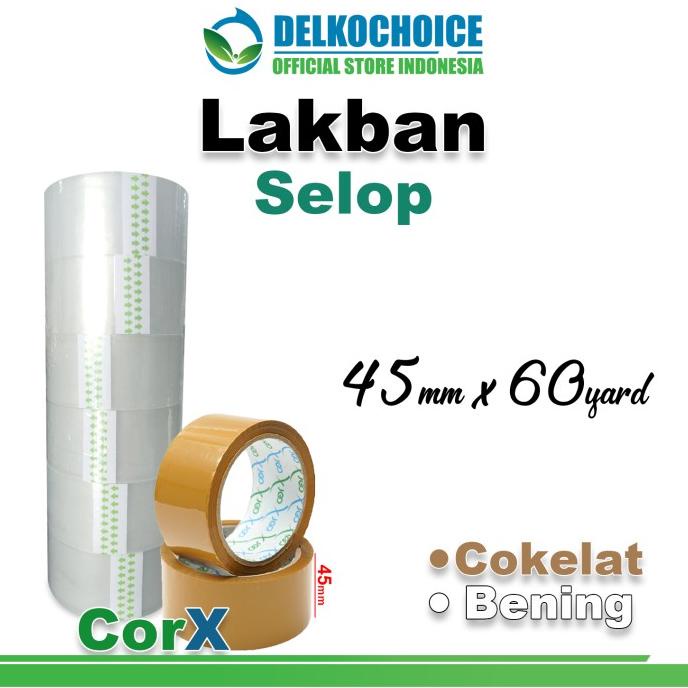 

(BISA COD) Lakban Isolasi CORX BENING COKLAT Solatip OPP Tape VARIAN / SELOP KOMPLIT Kode 212
