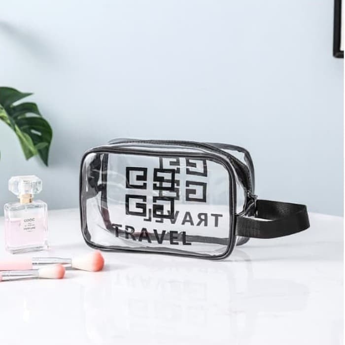 ༺ COD AKTIF ༻ TAS KOSMETIK TRAVEL BAG ORGANIZER TRANSPARAN COSMETIC POUCH MIKA F397 - S
