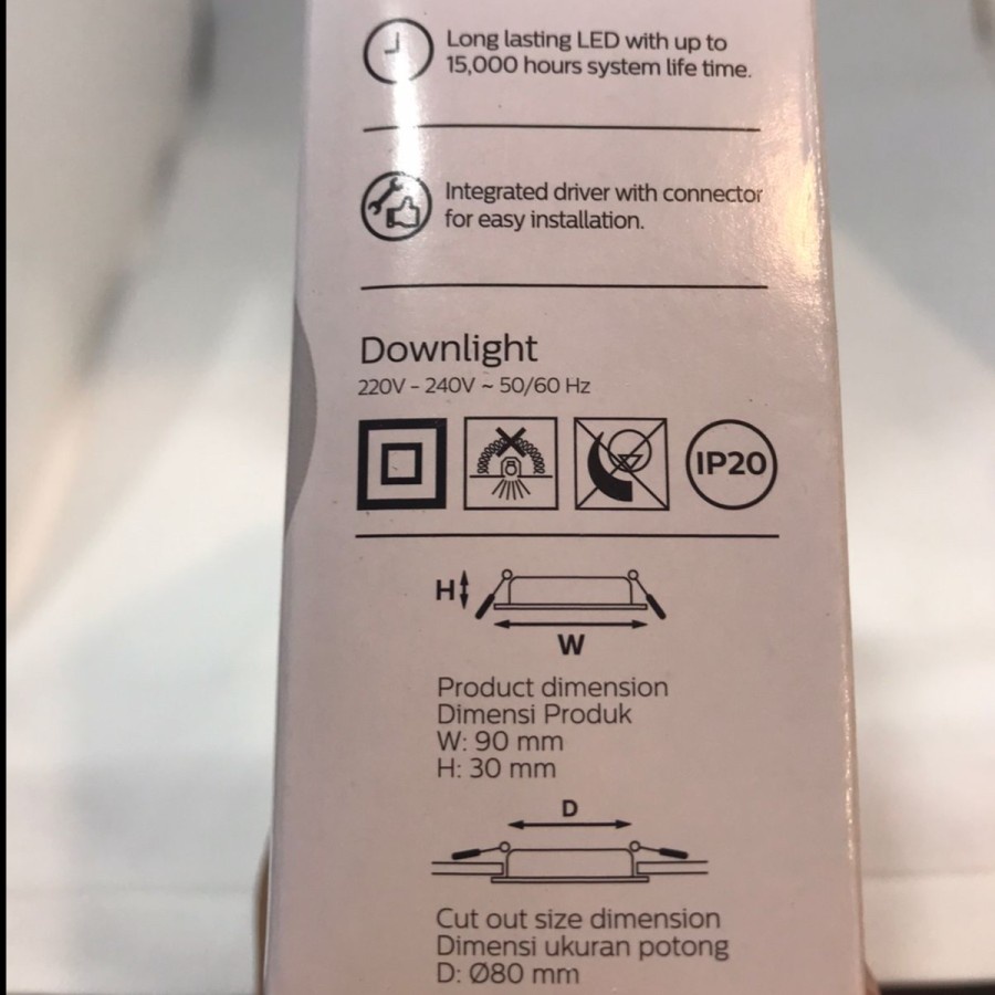 PHILIPS LED Downlight  DL190B ERIDANI 3.5w 3.5 Watt 3&quot; (Putih)