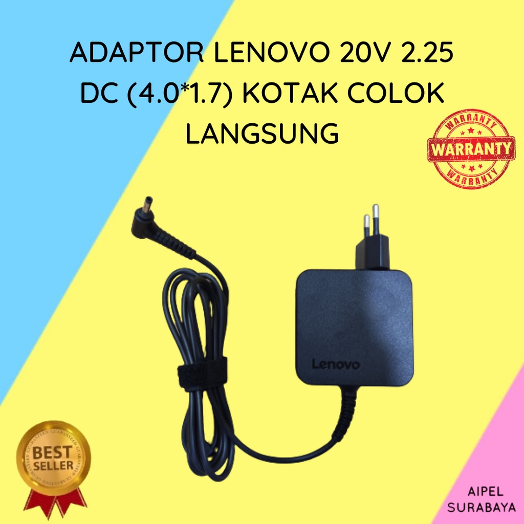 LENOVO202254017KCL | ADAPTOR LENOVO 20V 2.25A DC 4.01.7 KOTAK COLOK LANGSUNG