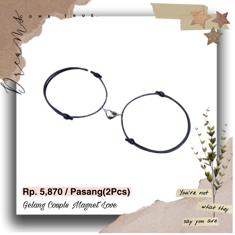 ASB - [TERMURAH] Gelang Couple magnet Love Tali Korea Premium Waterproof