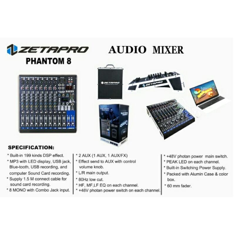 Mixer Audio ZetaPro Phantom 8