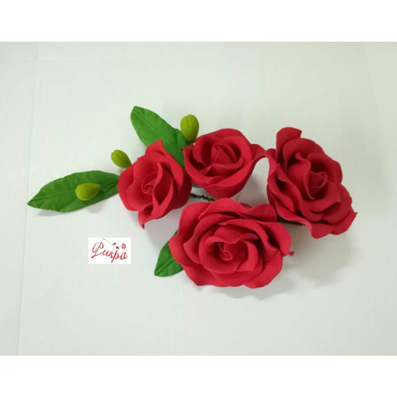 

(455/PRAU3) Gumpaste Flower Sugar Flower/Bunga Gumpaste Red Rose