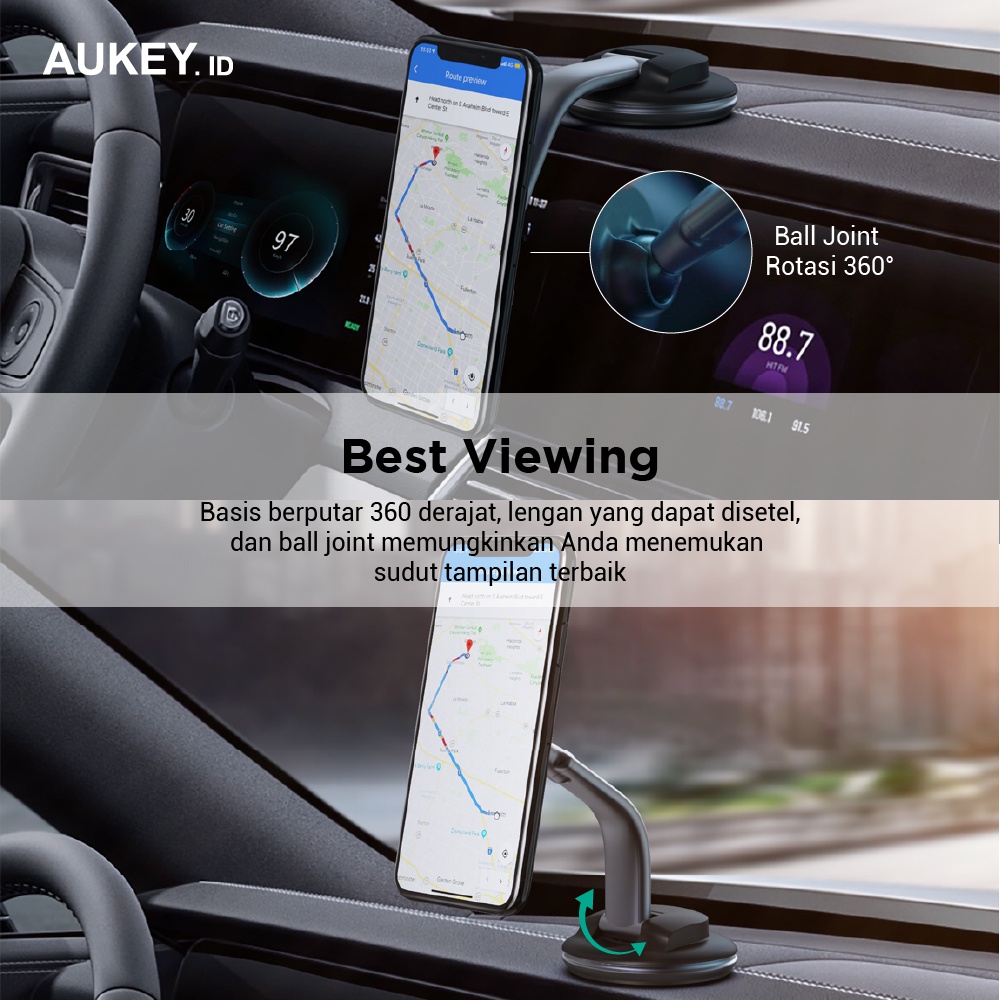 Aukey Holder HD-C49 Car Magnetic Phone Mount - 500460