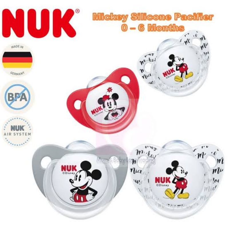 Stok Baru Nuk Soother Silicone Pacifier Empeng Dot Bayi Pigeon Mickey Minnie Disney Baby Empeng 0-6m