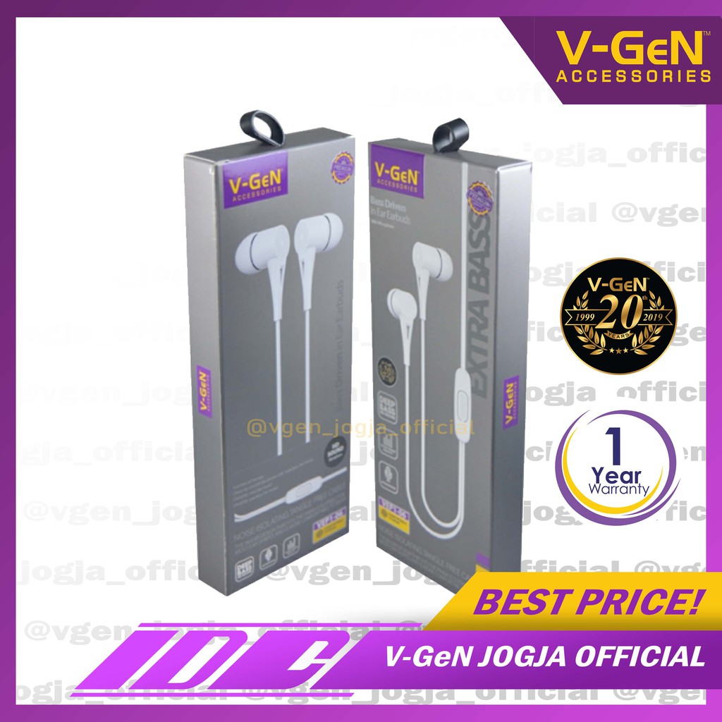 Handsfree V-GeN VEP1-06 Wired Earphone Headset Original Extra Bass