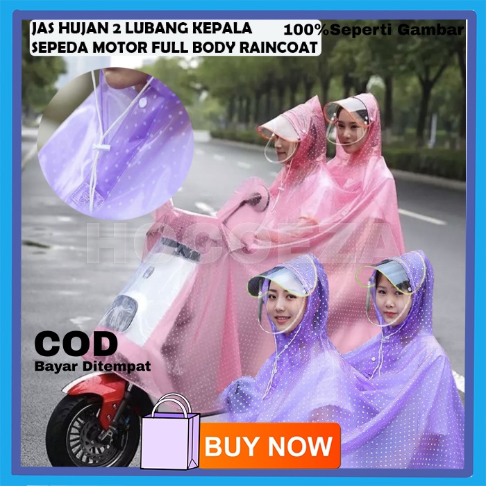 JAS HUJAN PONCO 2 LUBANG KEPALA JAS HUJAN SEPEDA MOTOR FULL BODY RAINCOAT VA300