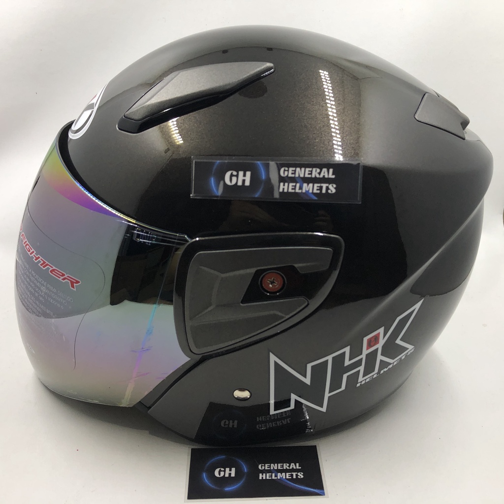 HELM NHK R7 SOLID GUNMET HALF FACE