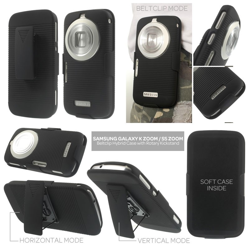 Samsung Galaxy K Zoom S5 Zoom C111 C115 - Beltclip Hard Case with Rotary Kickstand
