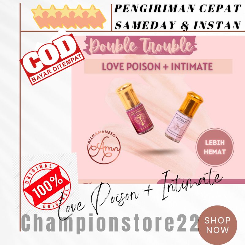 Almamaneed Paket Bundling Double trouble Love Poison dan Intimate Parfum Wanita Istri