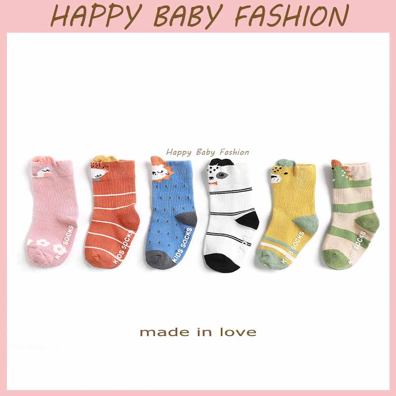 【Happy Baby】 WZ008 Kaos Kaki Bayi Panjang Motif Cute Animals