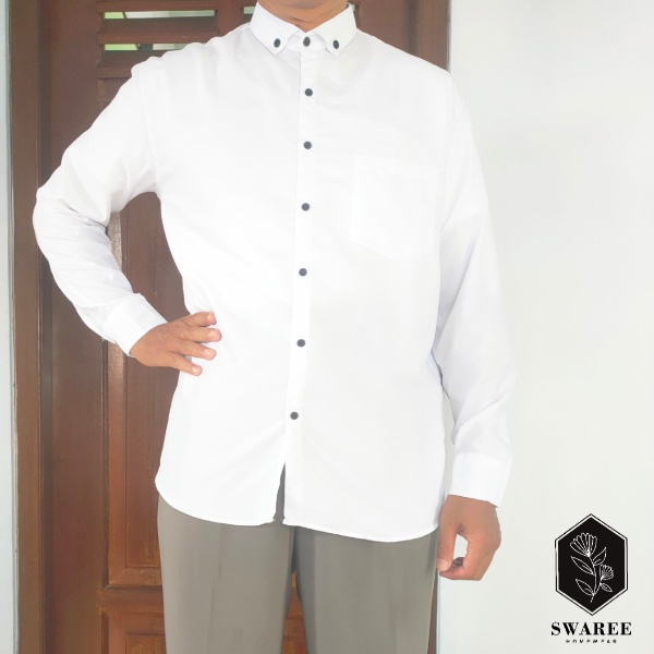 Kemeja Cowok Polos Lengan Panjang Slim fit