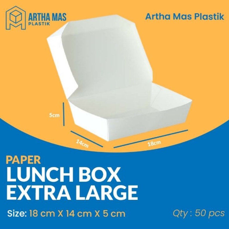 PAPER LUNCH BOX  XL @50 pcs