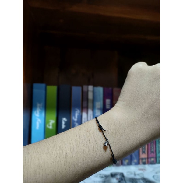 Gelang Gantungan Star Silver mini Tali 1 Tipis