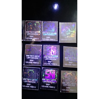  Stiker  Hangtag Hologram  SNI Ukuran 1 8 x 2 3 cm Shopee  