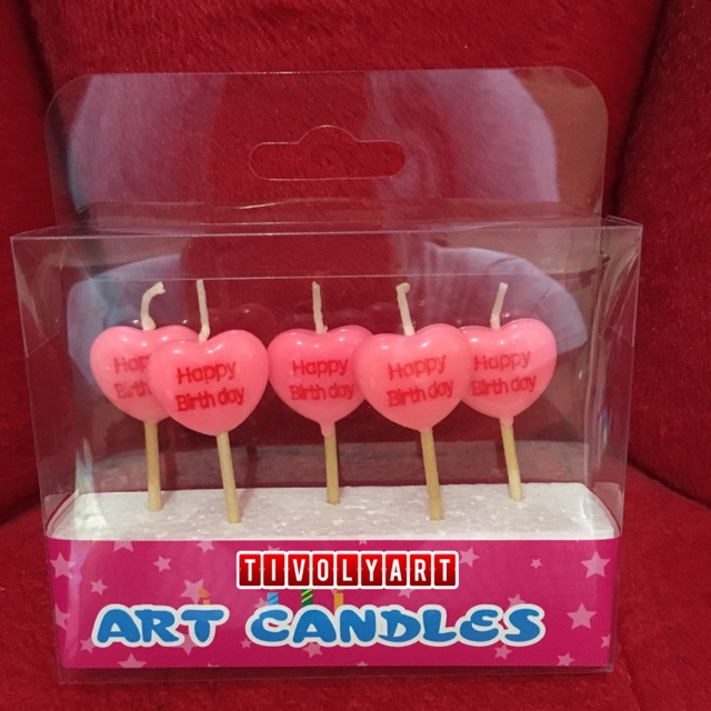 Lilin Ulang Tahun Motif Love / Lilin Love Pink / Lilin HBD Love Pink