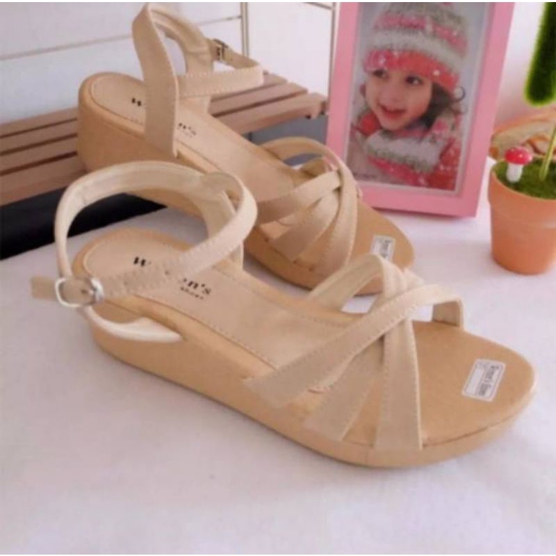 mqstars- Wedges Wanita Silang tiga 5cm/Sandal Silang Wedges 5cm