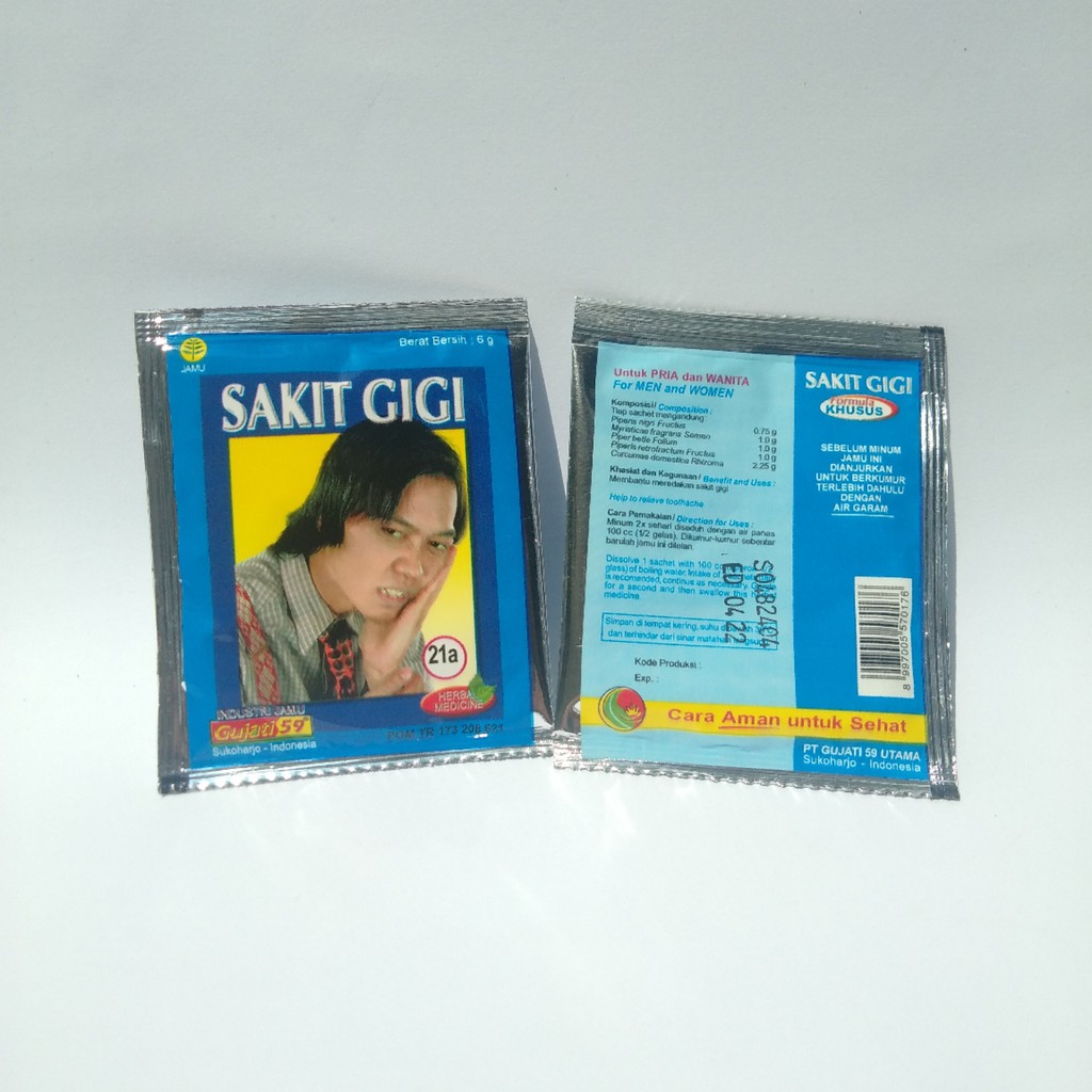 Jamu Serbuk Sakit Gigi Herbal Gujati 59 Isi 10 Sachet