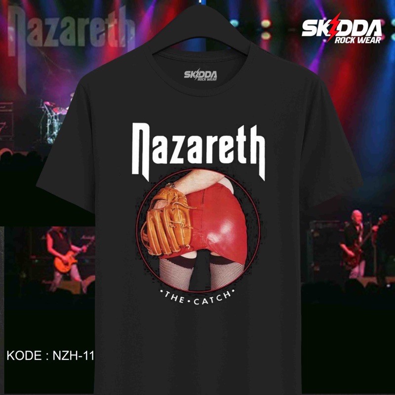 T Shirt Kaos Band Rock NAZARETH - The Catch -Premium Black NSA