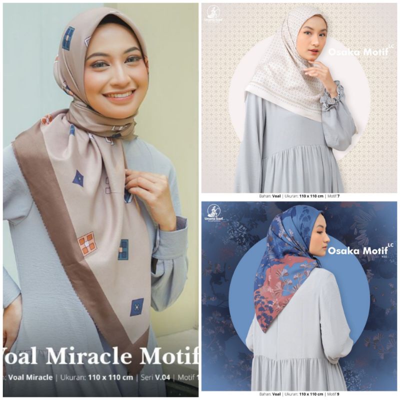 Free masker Segiempat voal miracle japan osaka motif lasercut umama segiempat voal motif 110x110