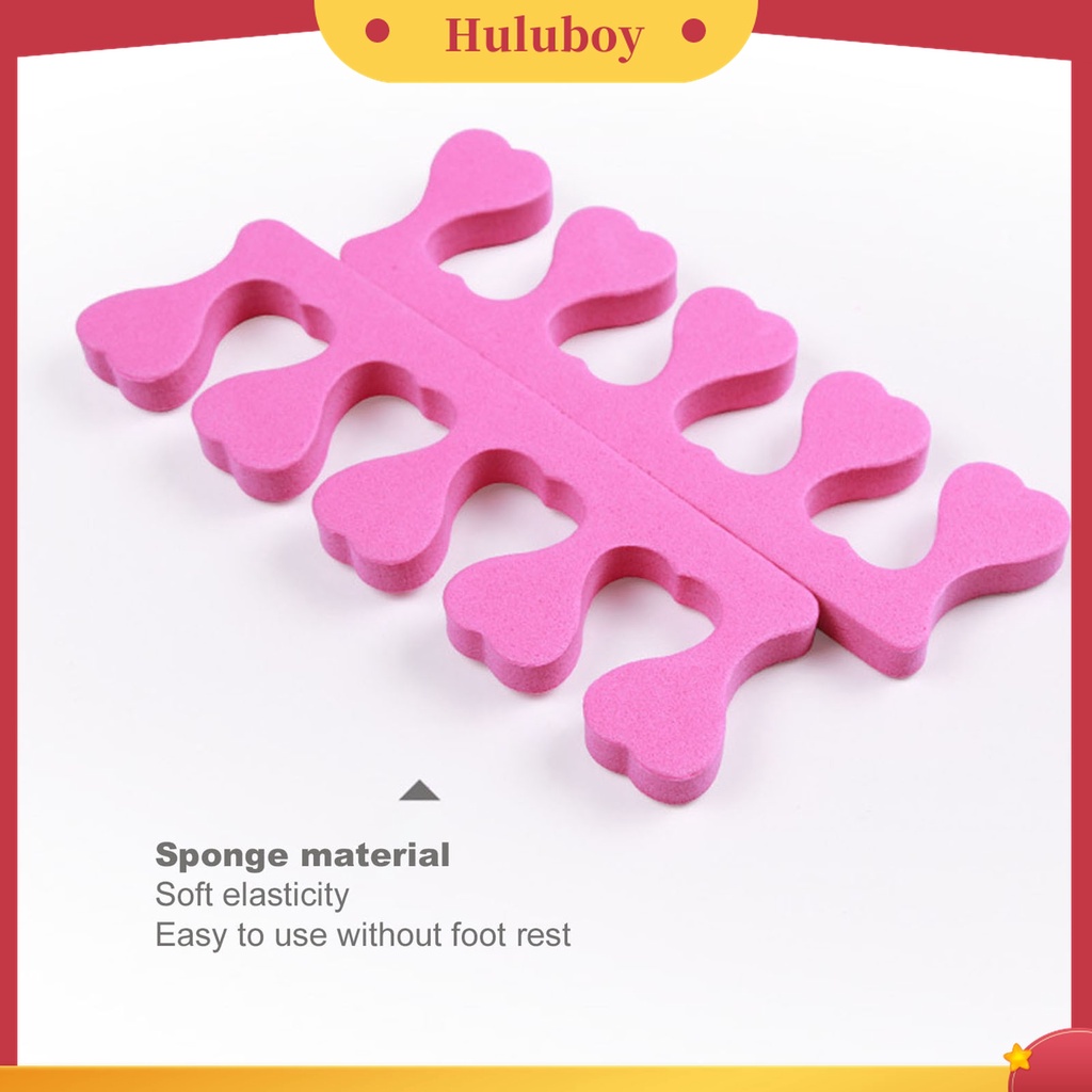 Huluboy Huluboy♡ 2pcs / Set Spons Pemisah Jari Kaki Bahan Gel Elastisitas Tinggi Untuk Manicure Pedicure