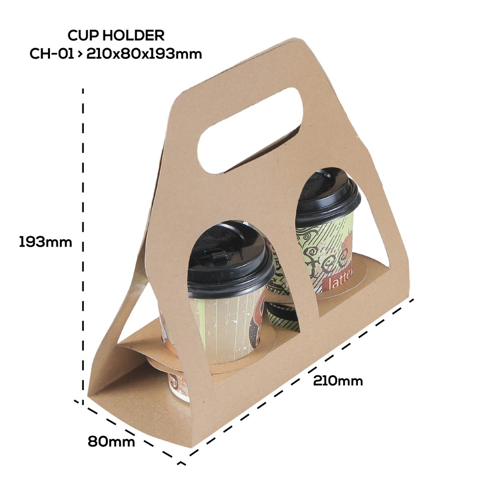 Paper Cup Holder Cup Holder Tempat Gelas Kopi (CH1K2-Laminasi)