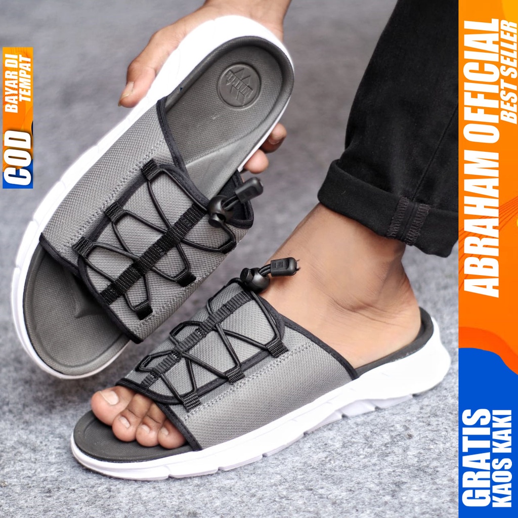 ABRAHAM SANUR Sandal Slide Pria Sendal Slop Distro Terbaru