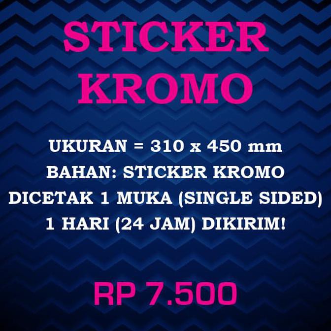 

Print Cetak Sticker Kromo Ukuran A3 1 Muka TERLARIS