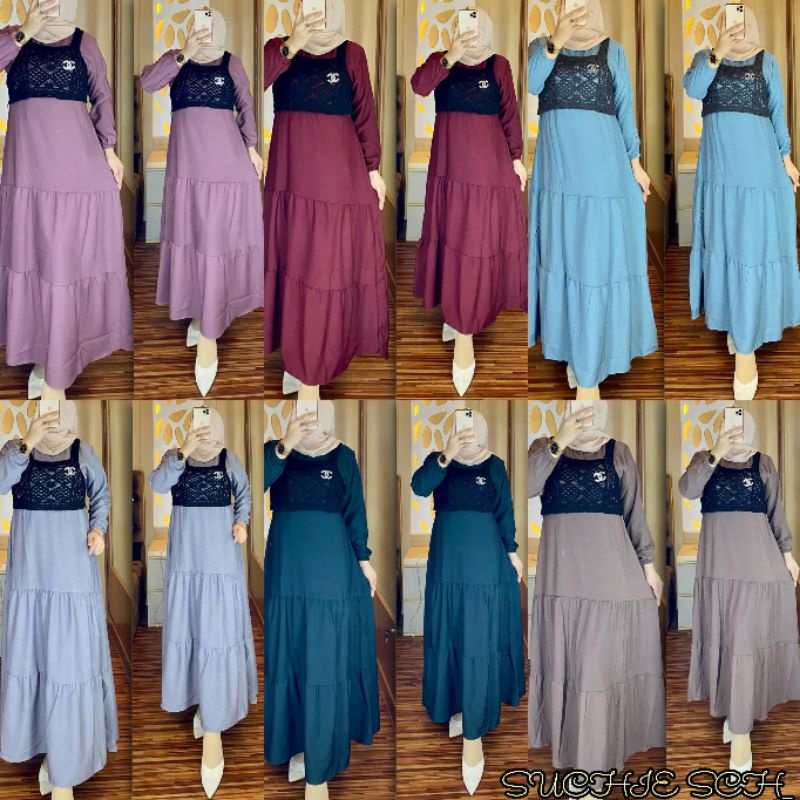 SCH_ GAMIS PREMIUM TERLARIS SYAKILA OUTER RAJUT/GAMIS TERBARU/GAMIS PESTA/GAMIS CANTIK