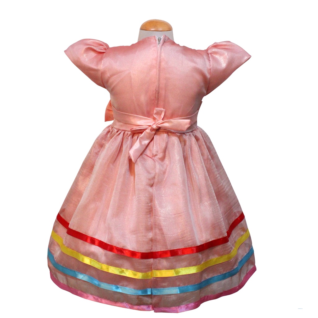 Dress Kids Megi/Terusan Dress Anak Brukat/ Fashion Anak Perempuan Lucu/Dress Pita Murah Usia 3-5 Thn