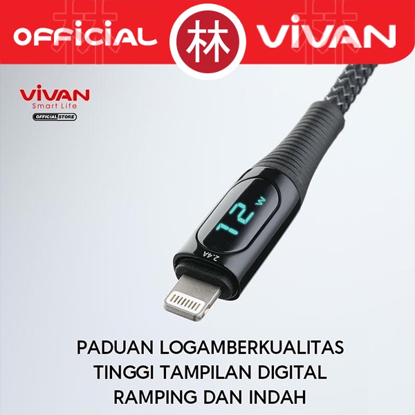 Vivan VIL100 USB Kabel Data iPhone Lightning 2.4A Fast Charging 100cm