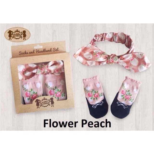 PETITE MIMI Headband + Socks Gift Set Bandana Kaos Kaki Bayi