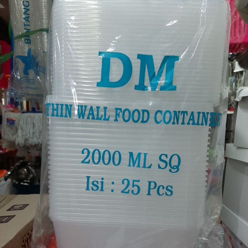 Thinwall Kotak 2000ml / Kotak makan plastik 2000ml (ECERAN)
