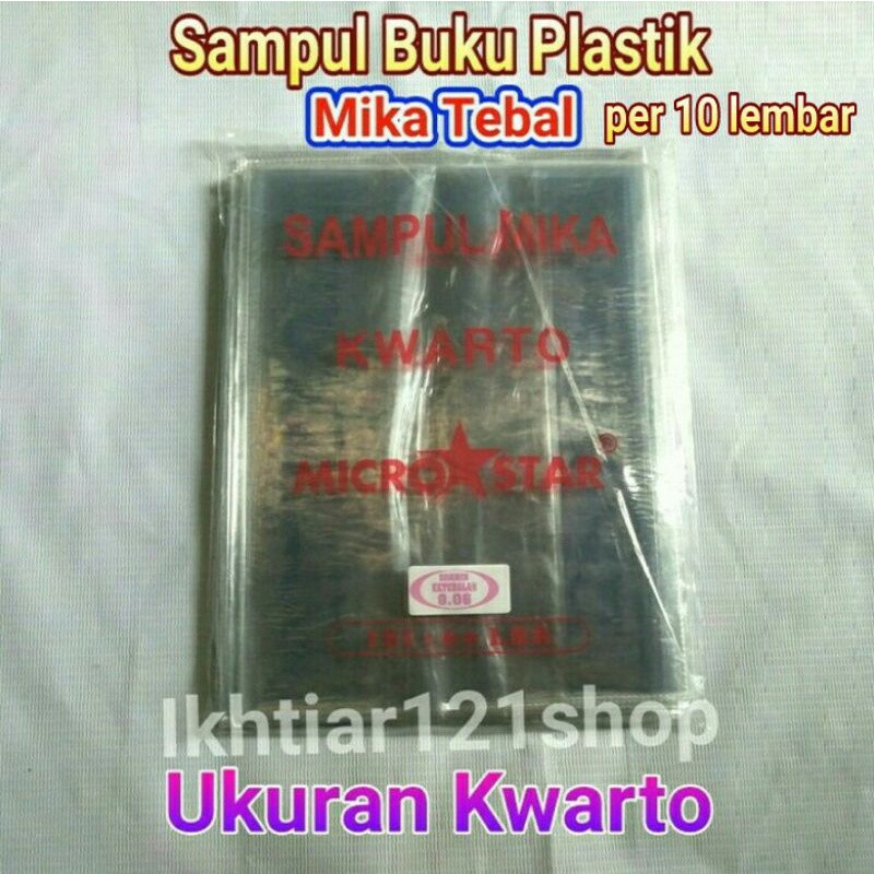 Jual Paket 10 Lembar Sampul Plastik Mika Tebal Ukuran Kuarto/10 Pcs