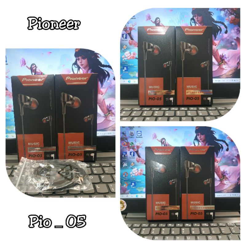 Handsfree Earphone Pioneer Pio _ 01/JB-11/PIO-05 Extra Bass Music