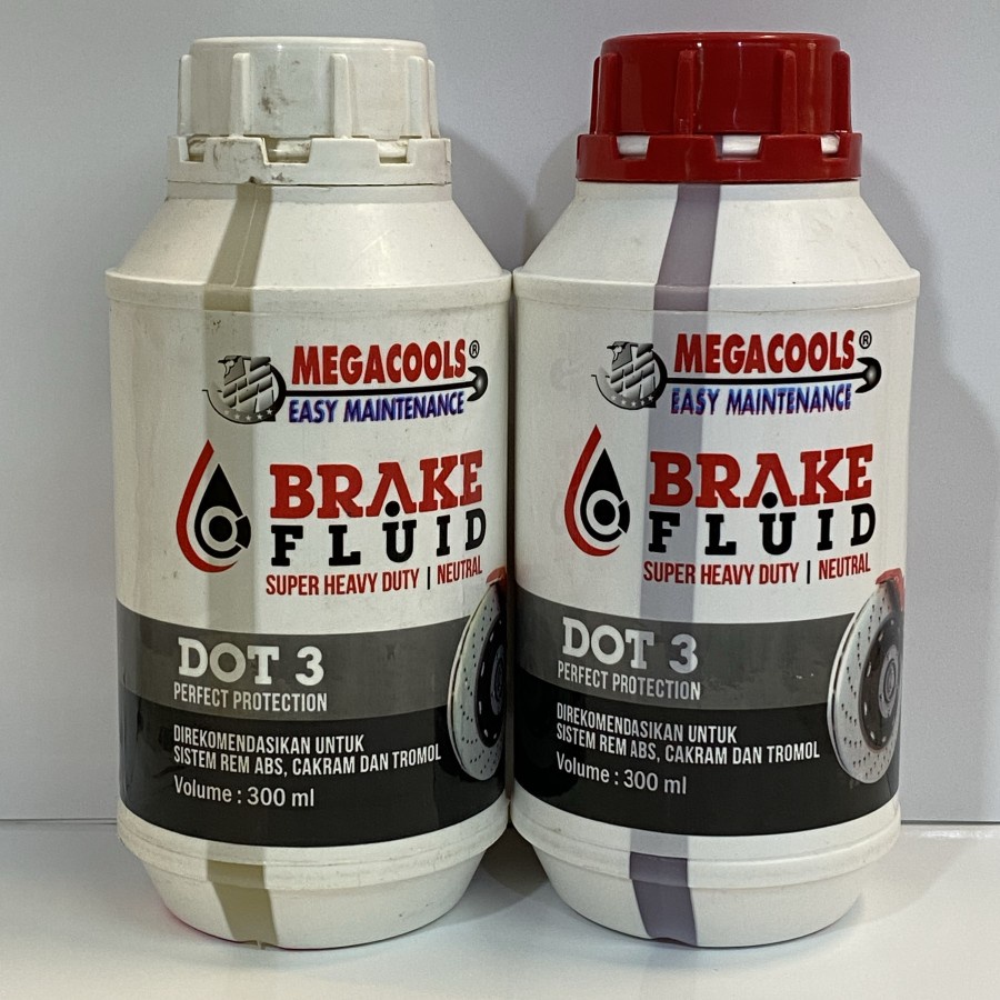 Megacools brake fluid 300ml Red MEGACOOLS Minyak rem Merah DOT 3 Oli Rem ABS Cakram