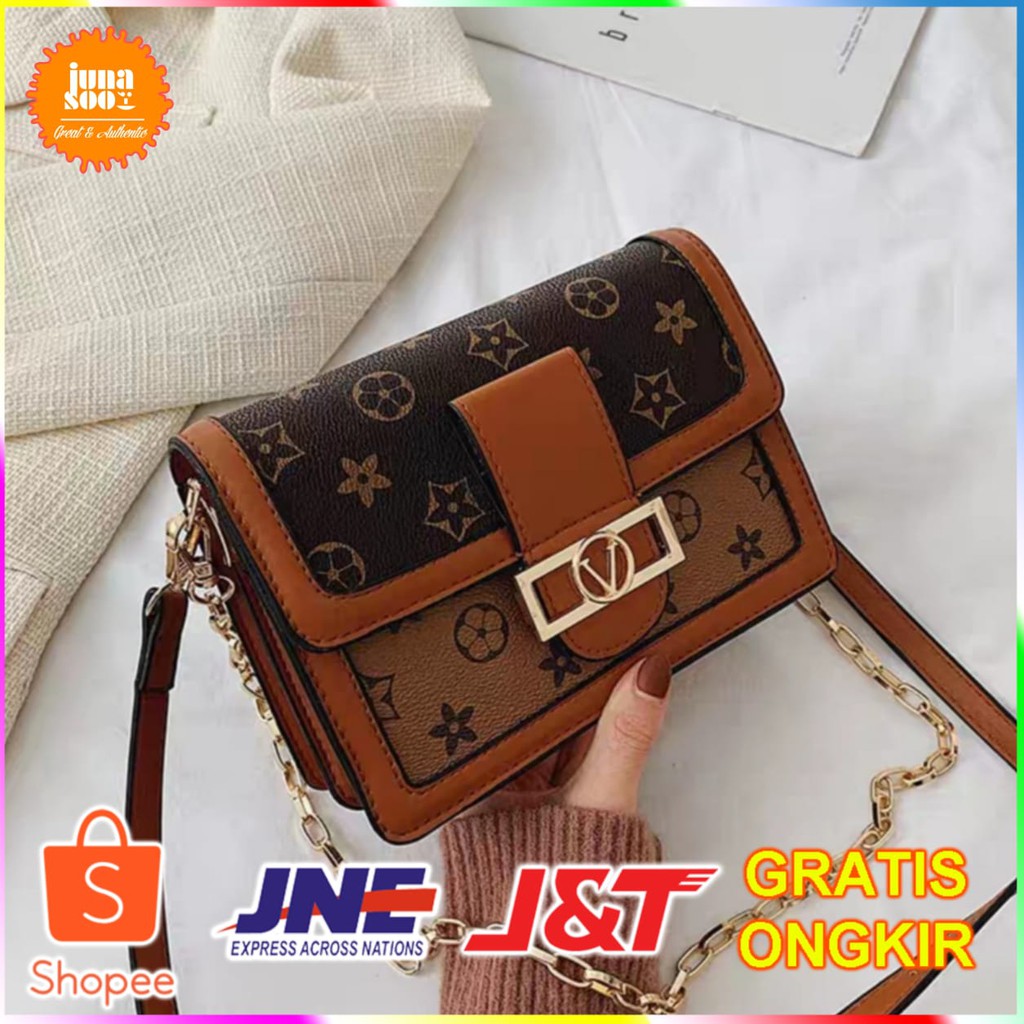 4.4 TAS SELEMPANG WANITA JAKARTA TERBARU LV C7345/TAS WANITA IMPORT MURAH/TAS CEWEK KEKINIAN