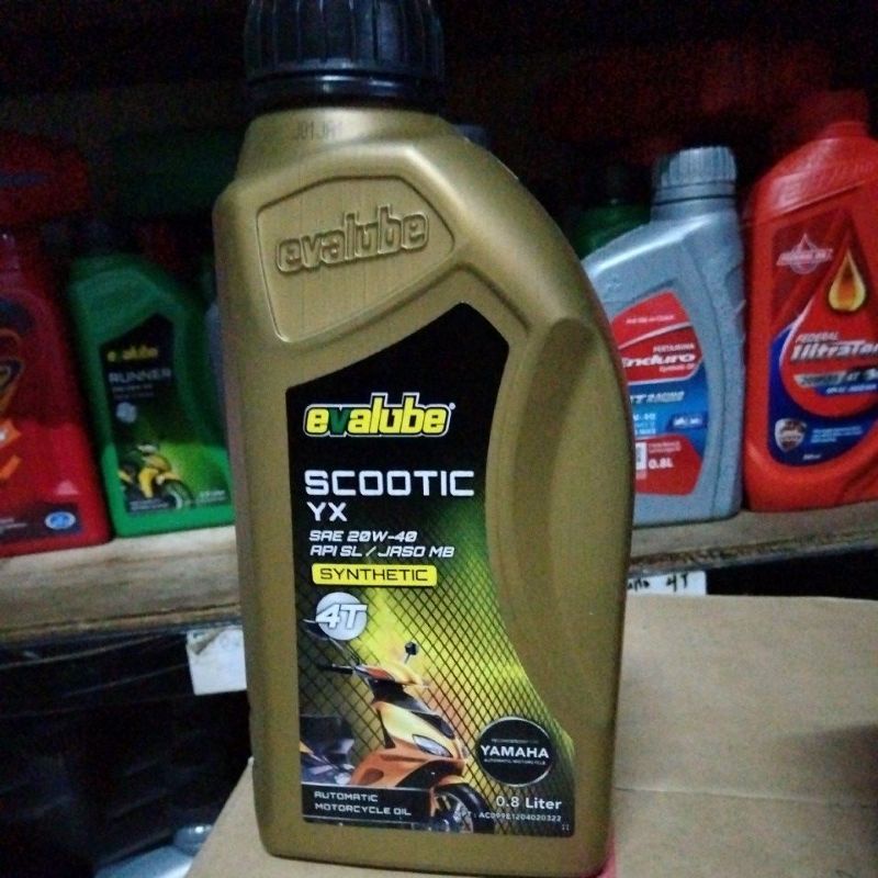 EVALUBE Oli Mesin Motor Matic Evalub Epalub SCOOTIC YX Synthetic 20W-40 (0,8L) Original