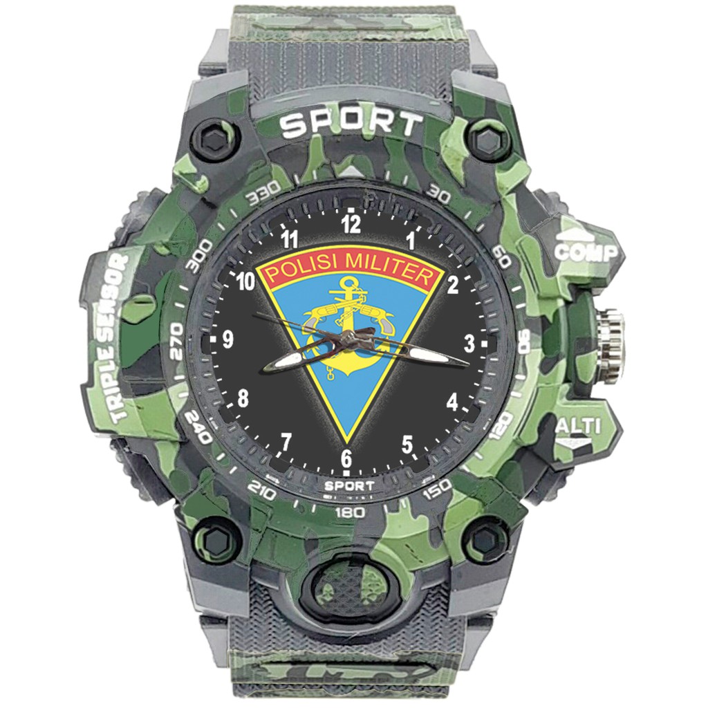 {Istimewa} Jam Tangan PM - POLISI MILITER 7 Abu Army Water Resistant