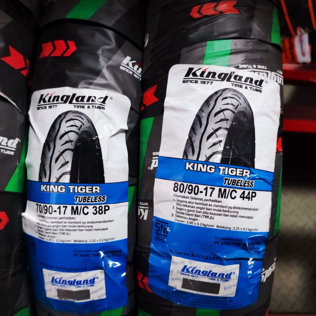 Paket Ban Kingland King Tiger 70 90 &amp; 80 90 17 tubeless untuk motor bebek