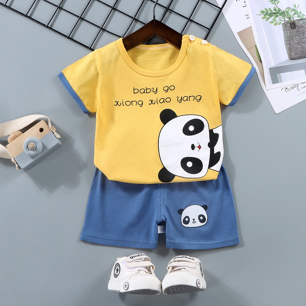 BABY STORE01 - BBA5 SETELAN ANAK 0- 3 TAHUN BAJU SETELAN ANAK PIYAMA TIDUR PENDEK JUMPER ANAK BAYI