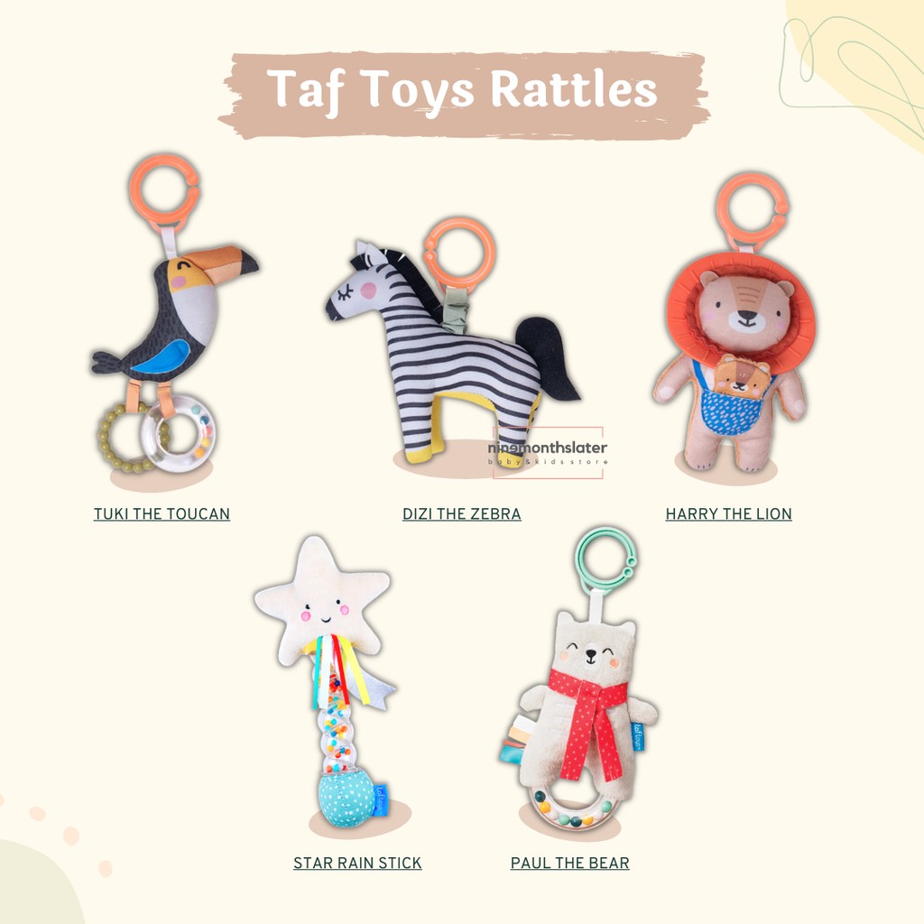 Taf Toys Rattle Tuki Dizi Lion Star Koala Rattling Soother and Teether Baby Gigitan Mainan Anak Bayi Toy Motorik