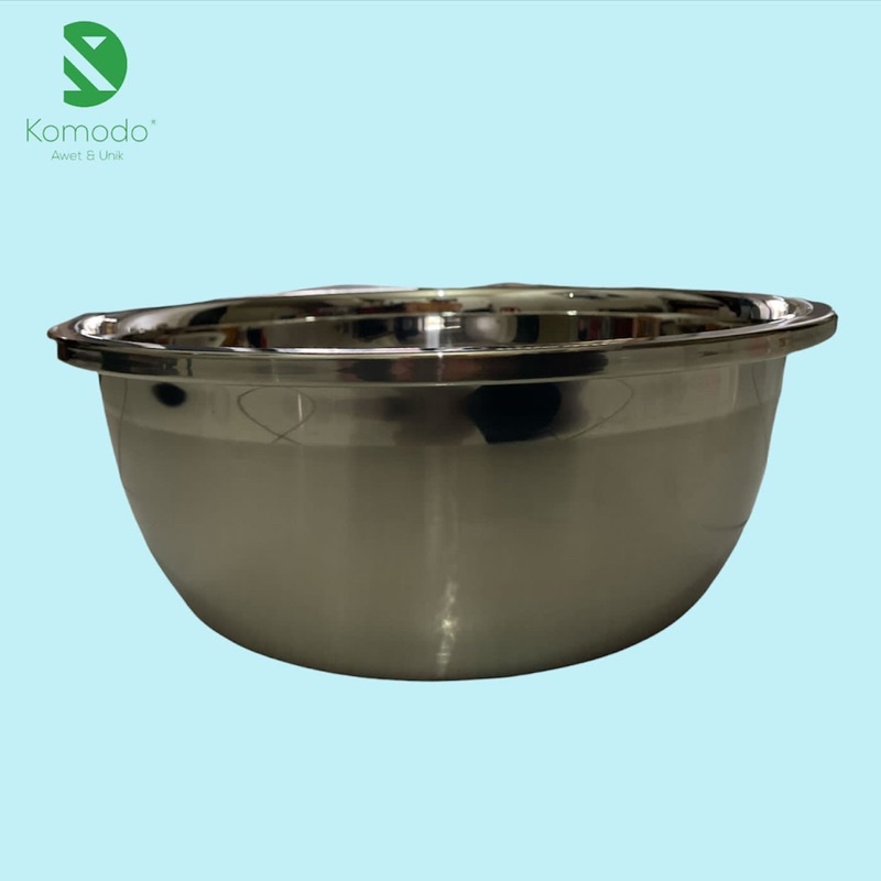 BASKOM ELEGANT  KOMODO / MIXING BOWL / STAINLESS STEEL TEBAL UKURAN 20, 22, 24, 26, 28, &amp; 30 CM