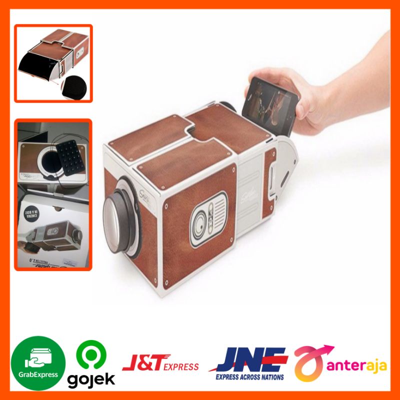Proyektor Smartphone Mini Portabel Cardboard